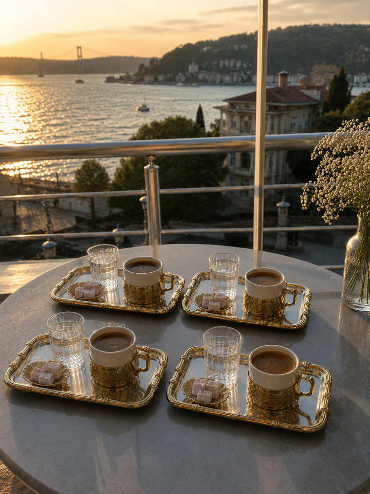 Paslanmaz çelik dikdörtgen gold çerçeveli sunum söz nişan kahve tepsisi 13*33 6 lı